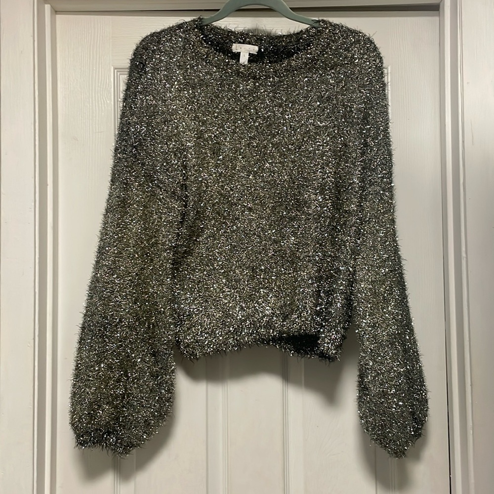Leith metallic tinsel sweater